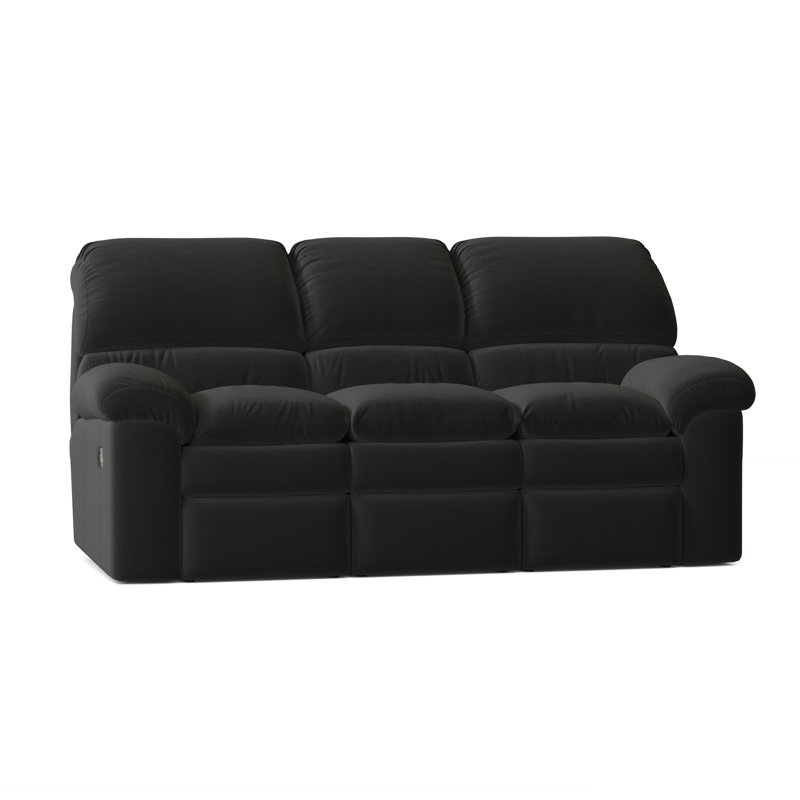 Canapé inclinable en cuir véritable avec accoudoirs coussinés 88 po Catera, Gris anthracite Denver, Manuel