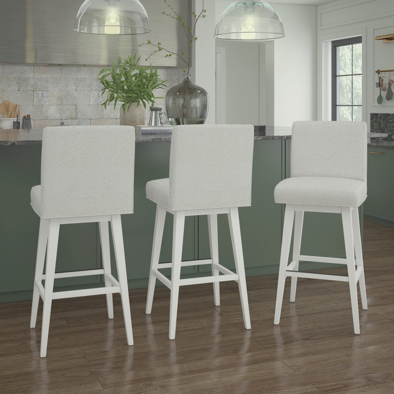 Tabouret pivotant Dorson, Blanc pur, Sel