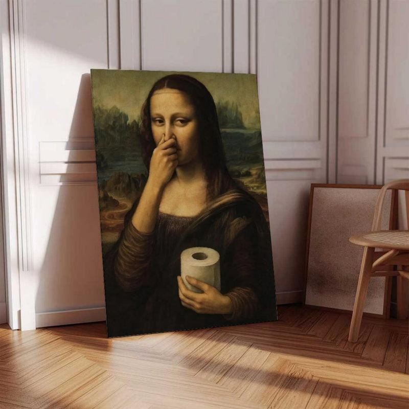 Reproduction sur toile Playful Mona Lisa - Urban Studio, 24 * 16 pouces (60 * 40 * 2cm)