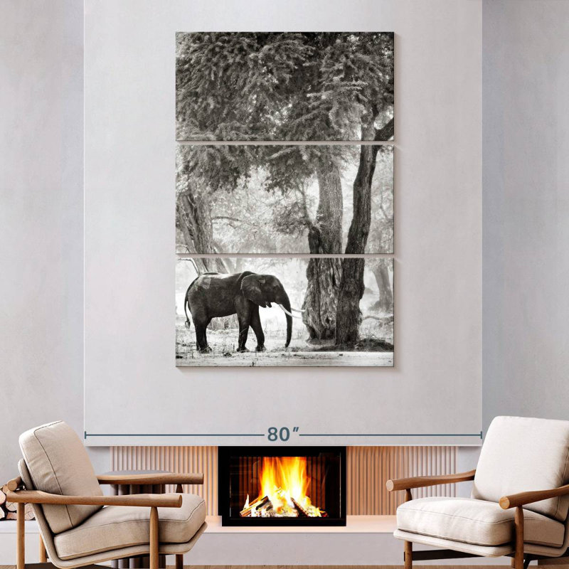 Wandering Elephant, 74" H x 48" W