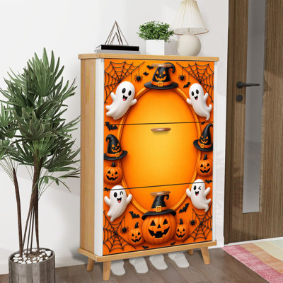 Armoire de rangement pour chaussures avec 3 tiroirs rabattables pour Halloween