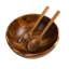 Gibson Elite Akron Mill 12 Inch Acacia Wood Salad Bowl with Servers