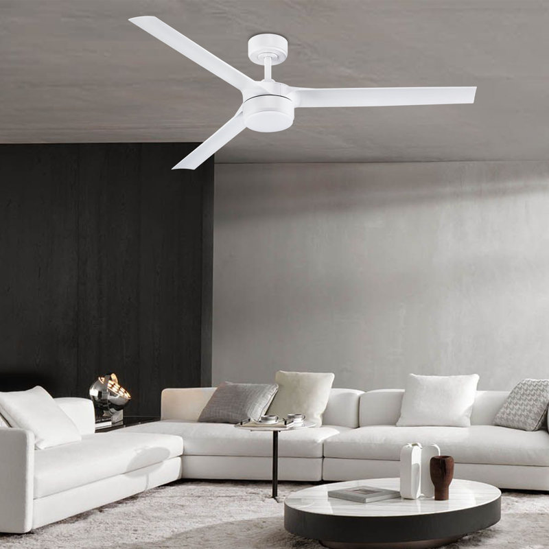 Ventilateur de plafond intelligent à 3 pales intérieur / extérieur avec lumière DEL, télécommande et contrôle WiFi / Alexa, moteur à courant continu silencieux, à intensité variable, pales réversibles