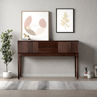 Retro Console Table With 2 Drawers, 2 Cabinets