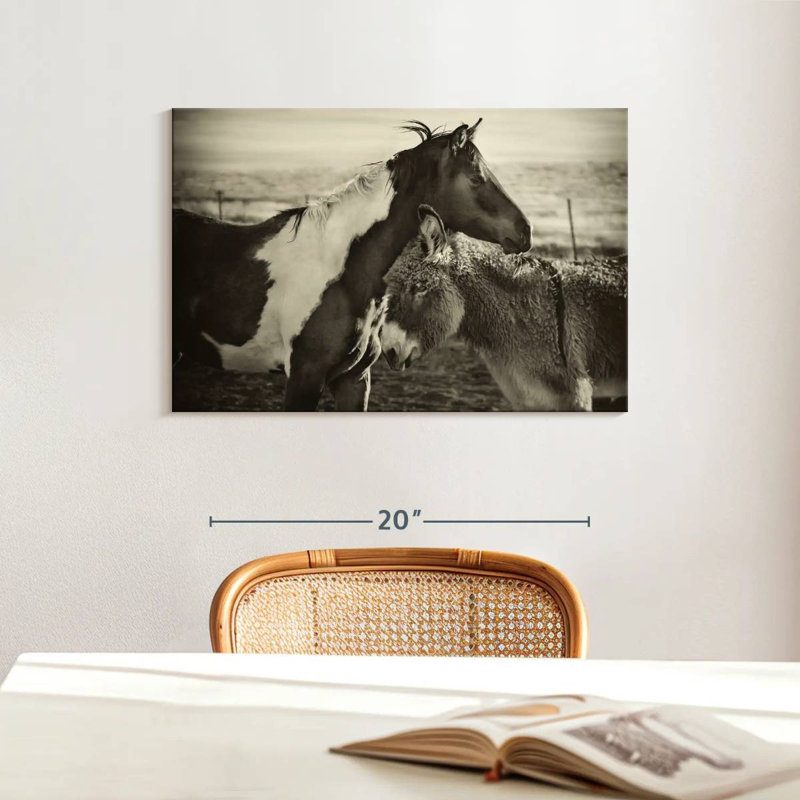 Kissing Horses I, H 16 po x l 24 po