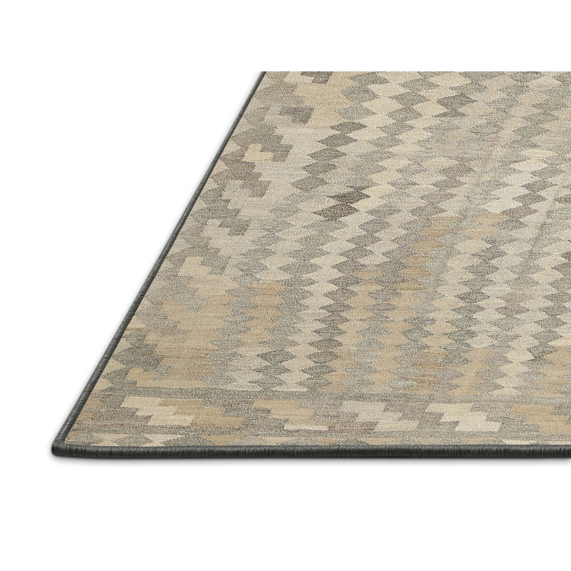 Tapis de zone d’olive clair contemporaine, Rectangle 5 pi x 7 pi