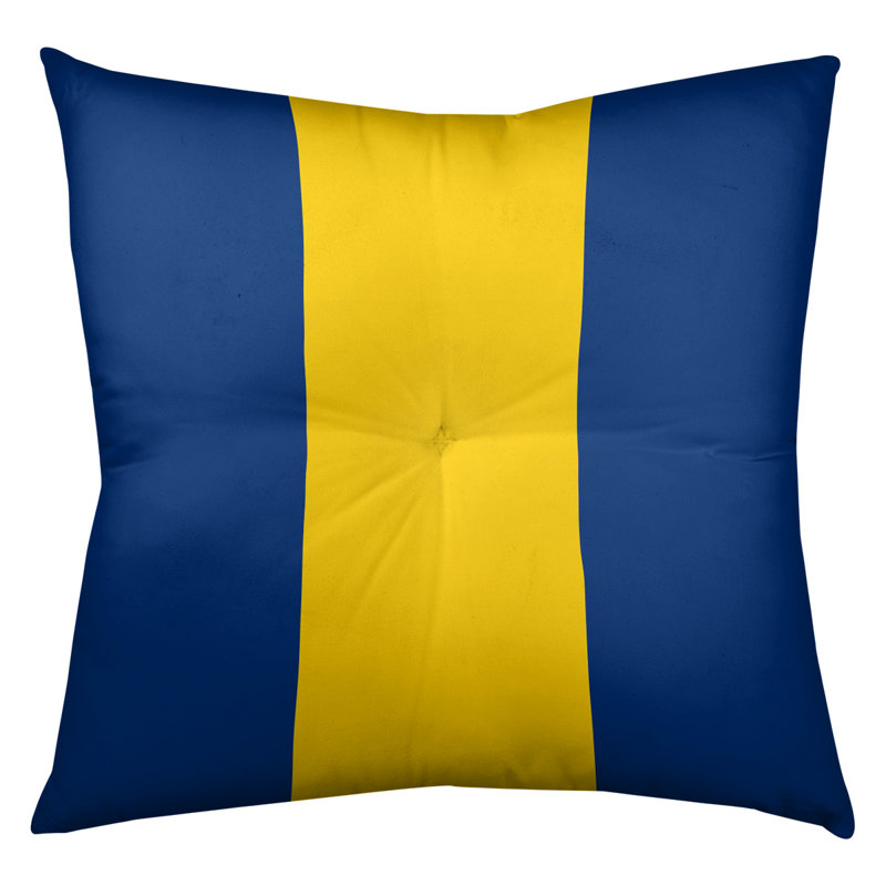  Coussin de sol touffeté, 30 po x 30 po, Bleu / doré