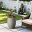 Grand pot à fleurs rond en béton fabriqué à la main gris pierre avec trou de drainage l 16 po x H 21,5 po-192713815-192713810