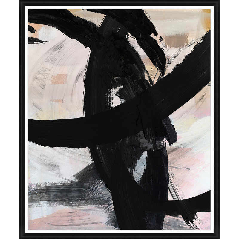 Douceur, Papier avec cadre simple noir, Blanc, H 56 po x l 47 po
