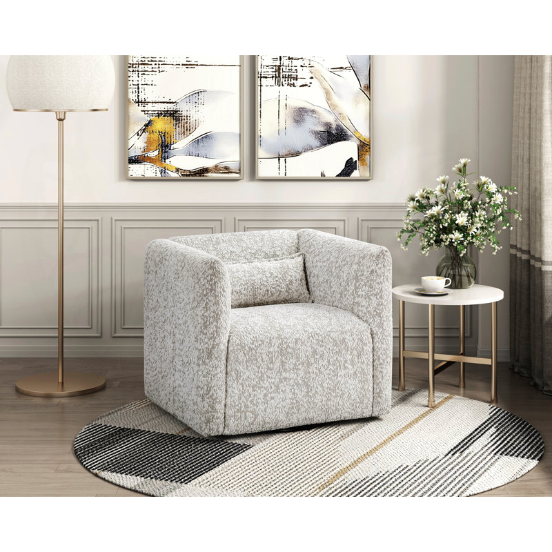 Jude 33" Modern & Contemporary Swivel Chair - Textured Fabric Chair with 360-Degree Swivel and Comfortable High-Density Foam Padding over Pocket Coils.