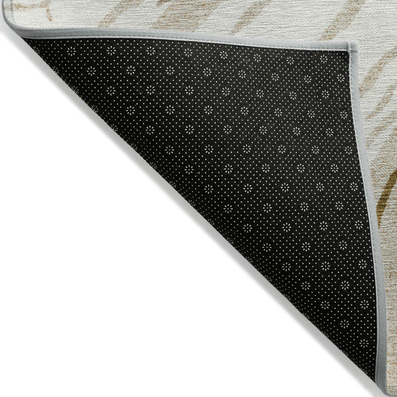 Tapis intérieur lavable abstrait ivoire 5 pi x 8 pi