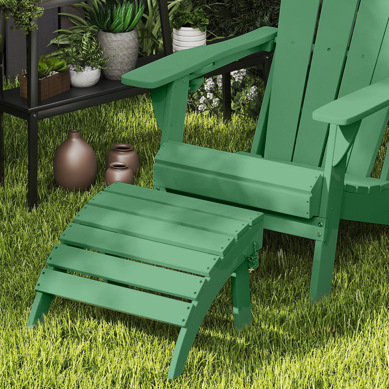 Repose-pieds pliable en plastique PEHD Adirondack, Vert foncé