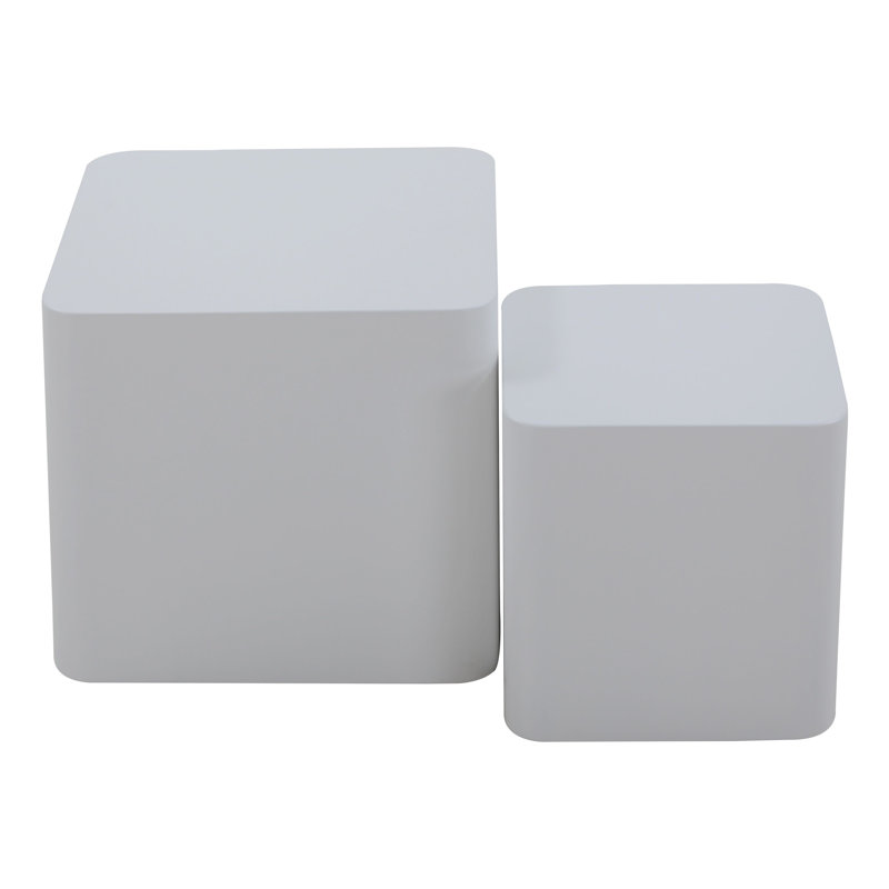 Kelby End Table Set, Matte White