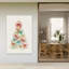 «Pastel Bow Christmas Tree Abstract Classic Colorful Christmas Tree Landscape Nature», reproduction d'art murale-129718959