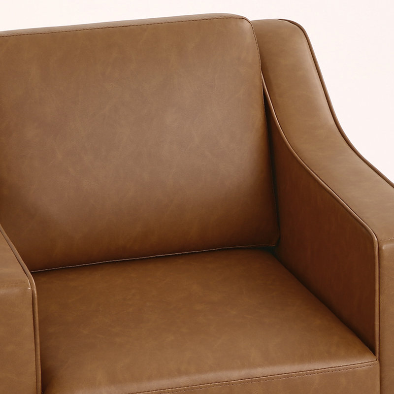 Faux Leather Swivel Armchair, Brown