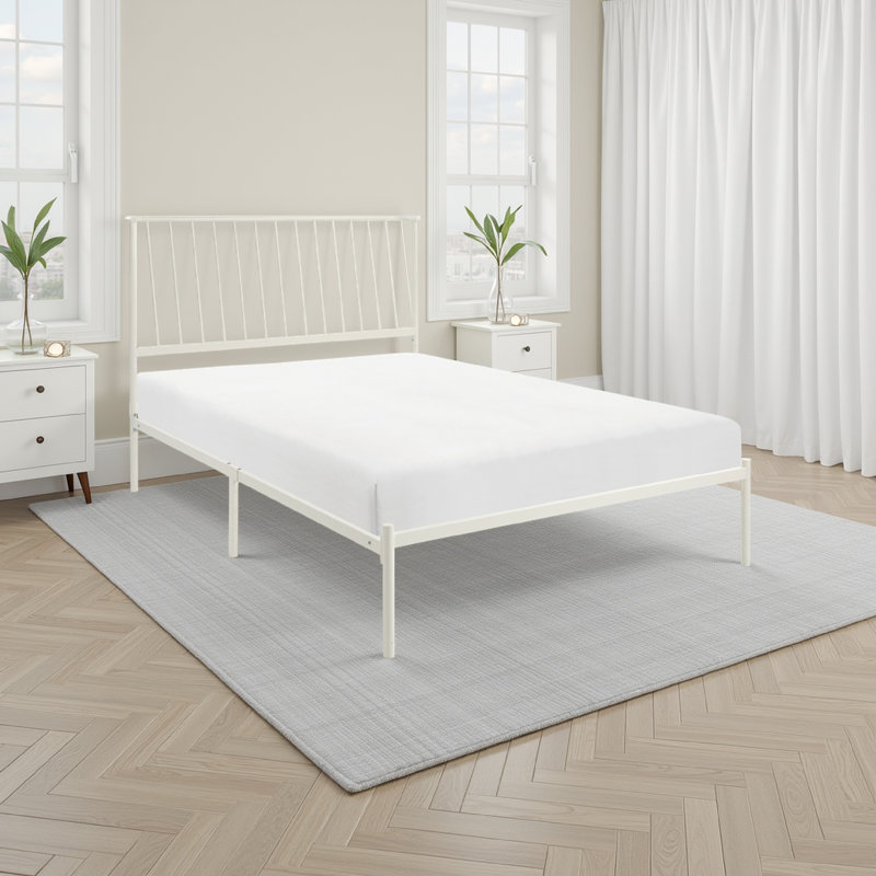 Aynsley Metal Bed, King, Off-White