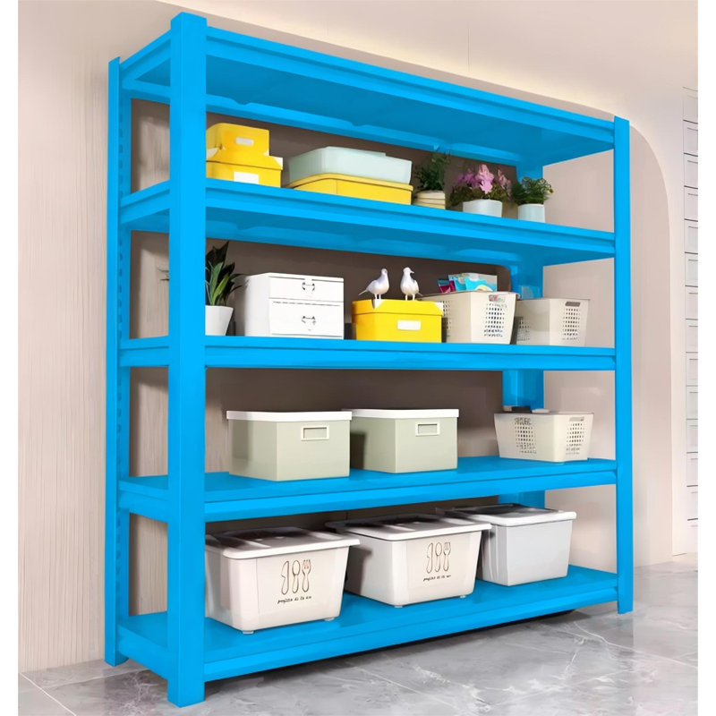Delia Metal Storage Rack, 72" H x 48" W x 24" D, Blue