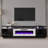 Bhhatu 2 Tier High 80" Gloss TV Stand with Electric Fireplace Included, Black/White-972715475-959740919