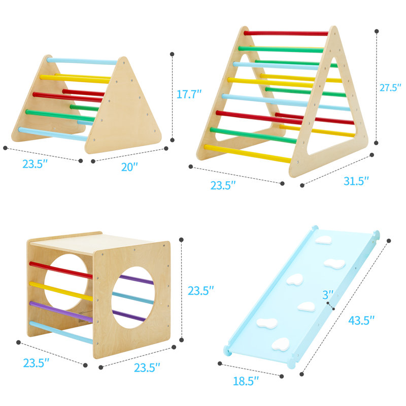5 in 1 Wooden Triangle Climbing Toys Set