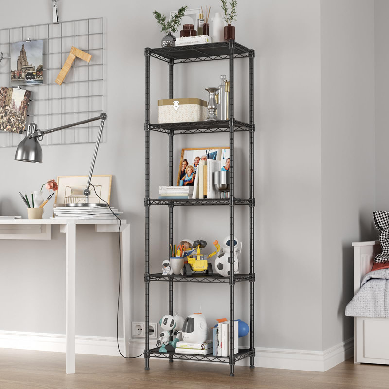 Tablettes de rangement réglables, Noir mat, H 55 po x l 16 po x P 10 po