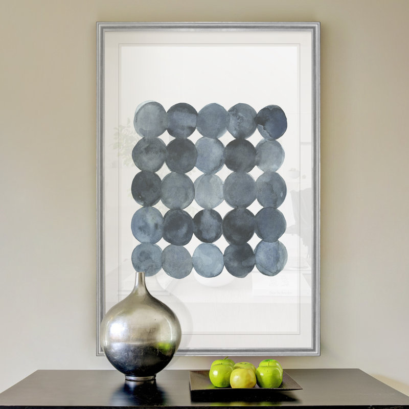 " Blue Gray Density II ", 26.5" H x 36.5" W, Framed Print, Silver