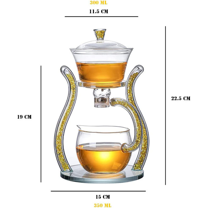 Semi-automatique 12 oz Théière en verre