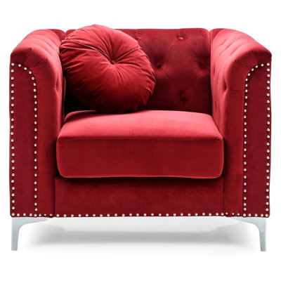 Fauteuil bourgogne moderne, rembourré de mousse, rembourré de mousse, mesurant l 38 po x H 31 po x P 34 po
