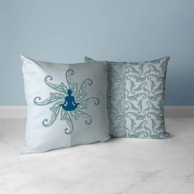 Indoor / Outdoor Square Cushion, Blue/Opal, 51cm H x 51cm W