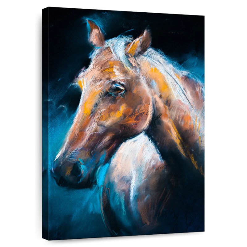 Portrait de cheval brun Brampt, H 45 po x l 30 po