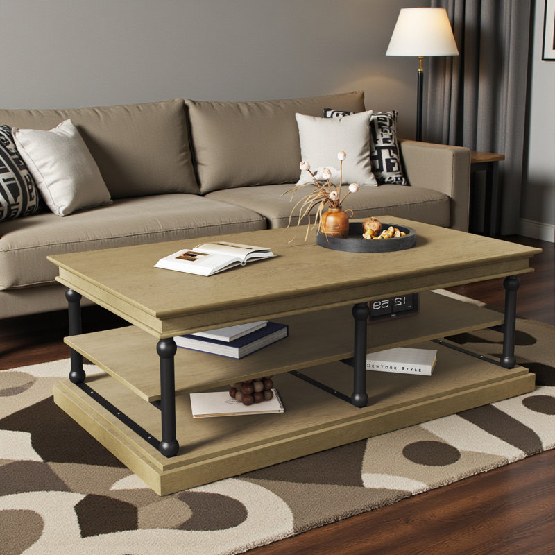 Table basse de 55 po, Brun