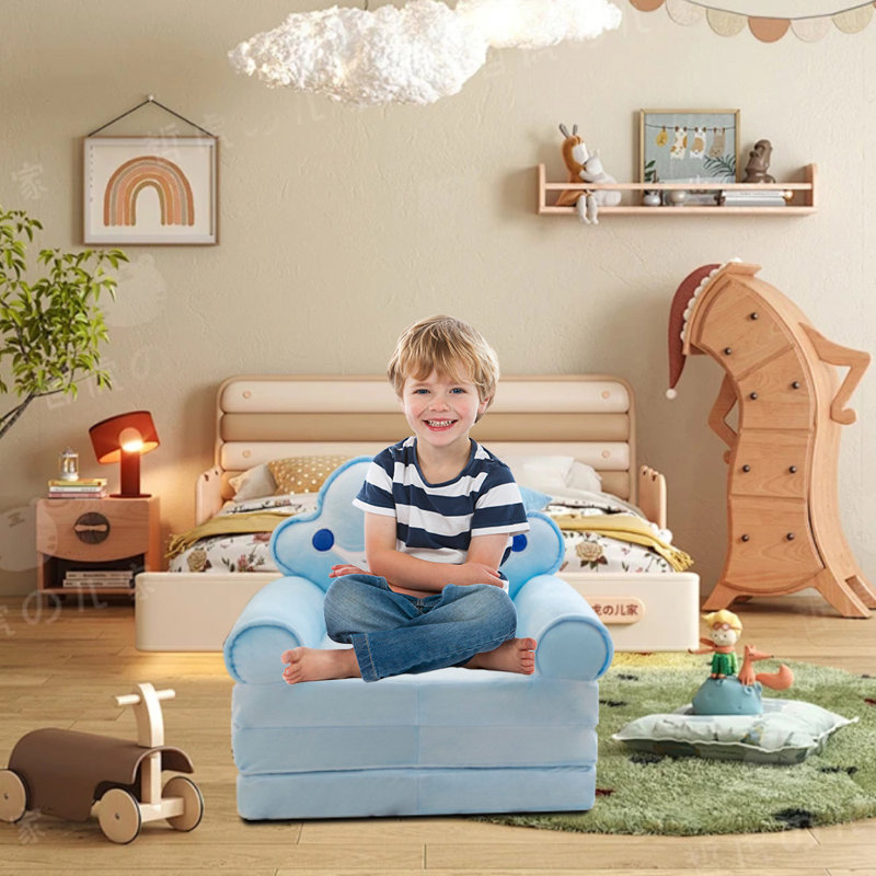 Canapé-lit pour tout-petit 3 en 1, Couronnes bleues