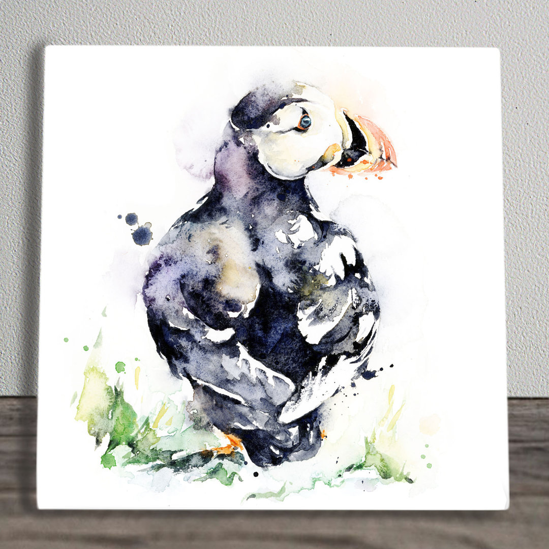 Keramik Wanddekoration Little Puffin Tiere