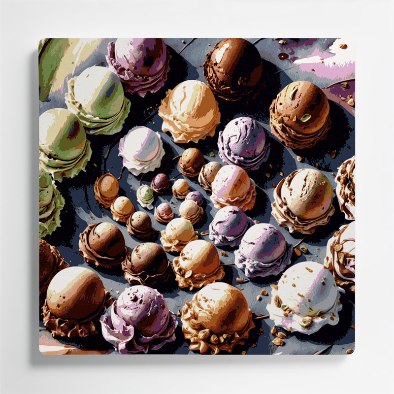 Art mural noir Desserts Gelato, H 8 po x l 8 po