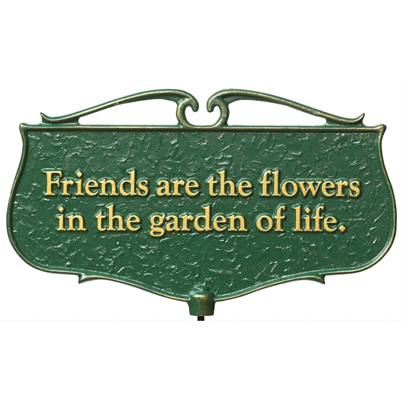 Products "Friends Are The Flowers..." Garden Poem Sign, Green/Gold