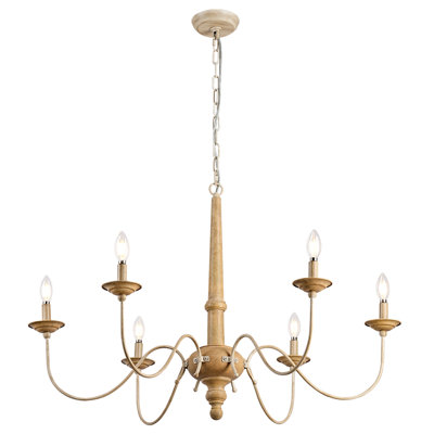 Petit lustre campagnard à 6 lumières Benton