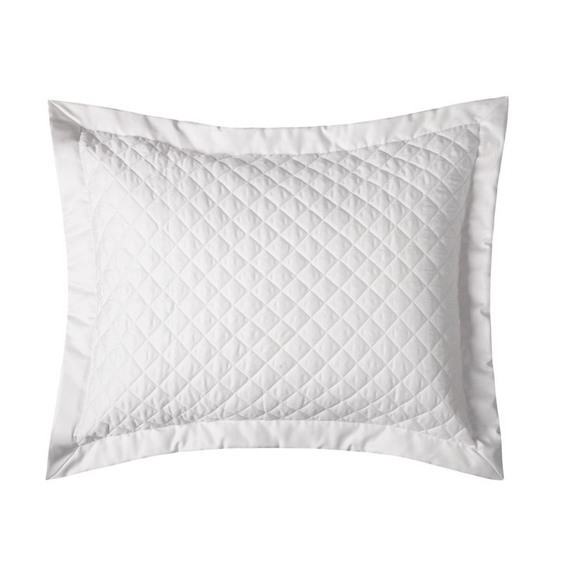 Simply Sateen_Quilted Sham, White, Standard/Twin