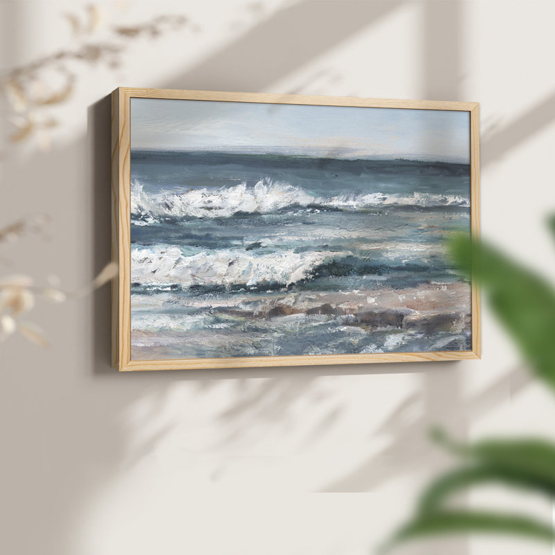 Ocean Breakers I -Framed Print - Restickable, H 8 po x l 10 po, Naturel