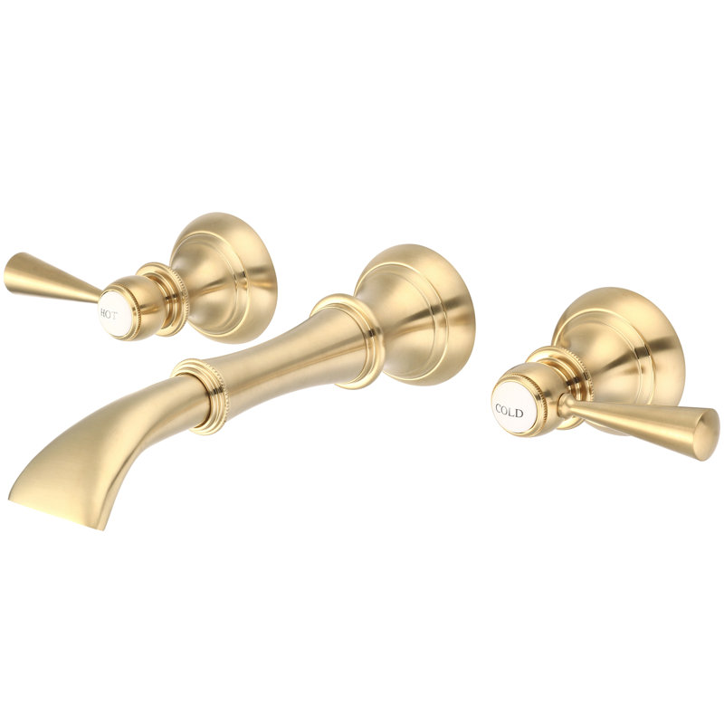 2-handle Bathroom Faucet, Chrome, Metal Lever Handles without Labels