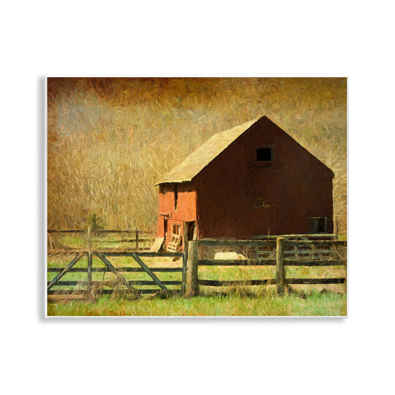 Red Barn Distressed Pattern Wall Plaque Art by Graffi*tee Studios