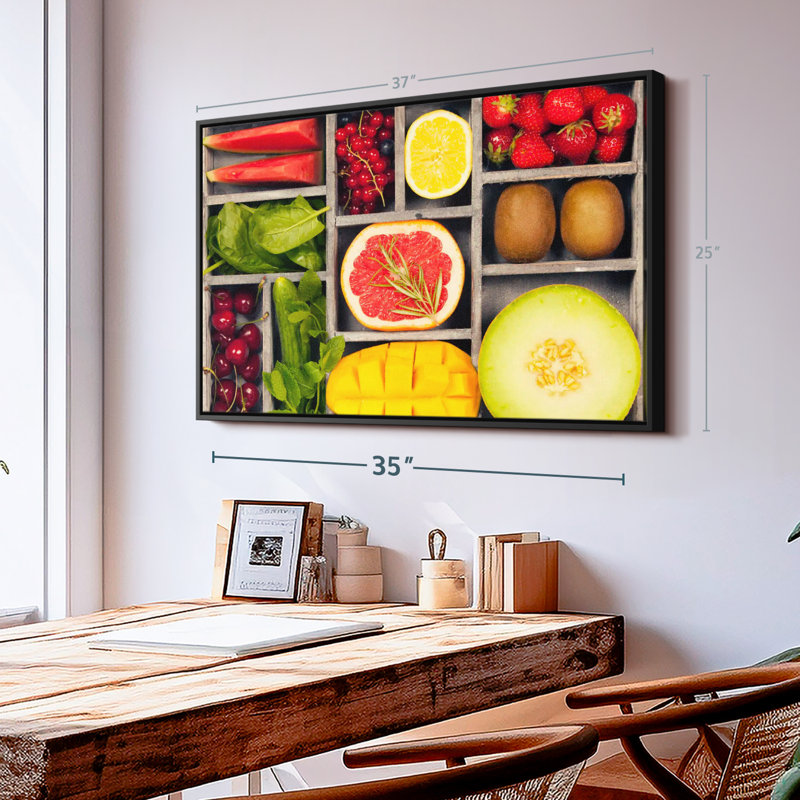 Légumes et fruits, impression sur toile Bento, H 25 po x l 37 po
