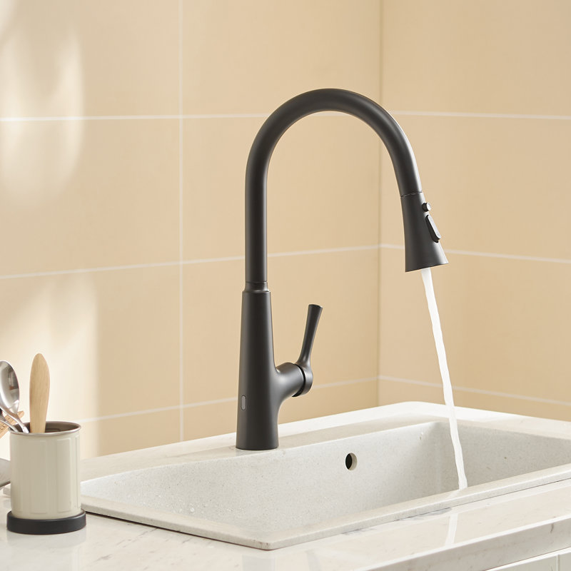 FLG Pull Down Touchless Kitchen Faucet, Matte Black