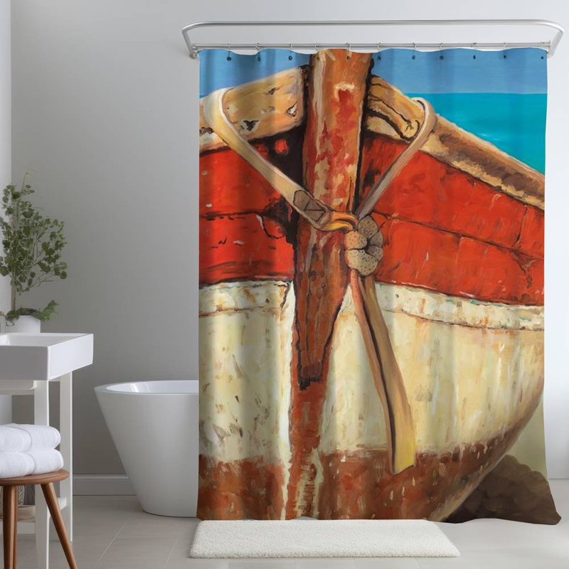 Shower Curtain CO81 – Polyester Shower Curtain, Dye Sublimation Print, 71" W × 74" L, Multicolor