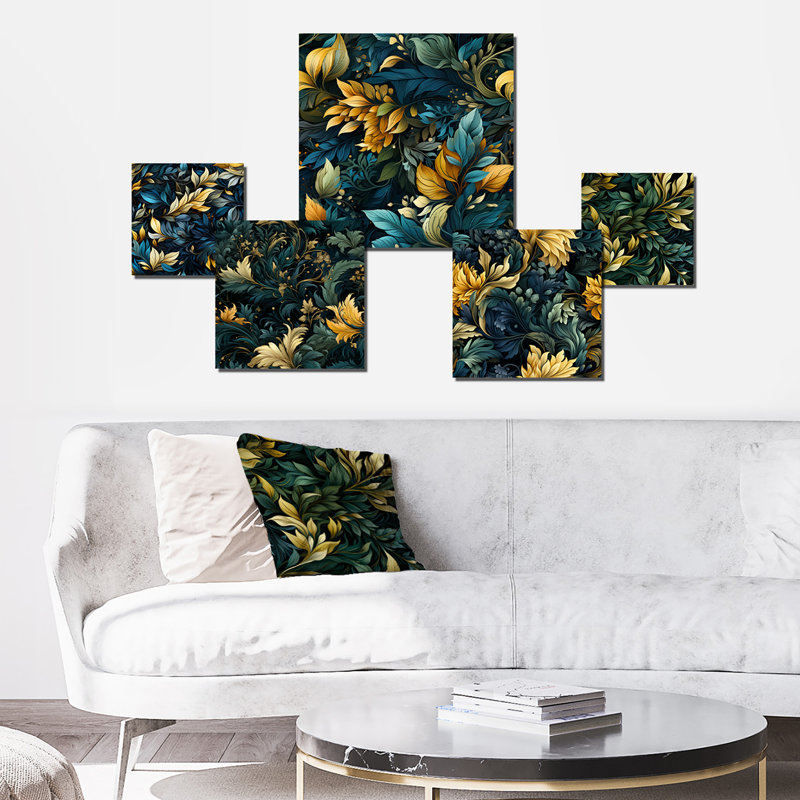 Humphrey - Ensemble de 5 décorations murales florales