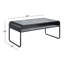 Table basse à structure en métal avec tablette ouverte, gris béton et noir