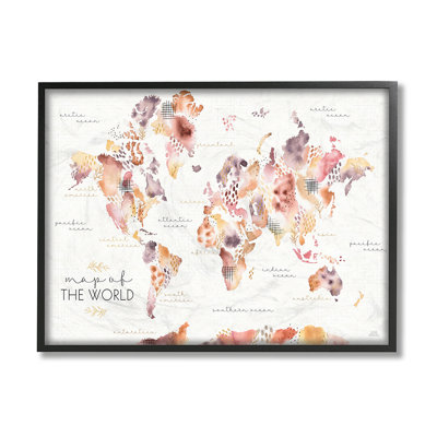 Carte du monde à fleurs abstraites ca-471