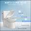 Toilette moderne une pièce à chasse d'eau 1,28 GPF, à hauteur allongée et confortable, avec siège à fermeture douce et siège à fermeture douce 1000 po, blanc brillant