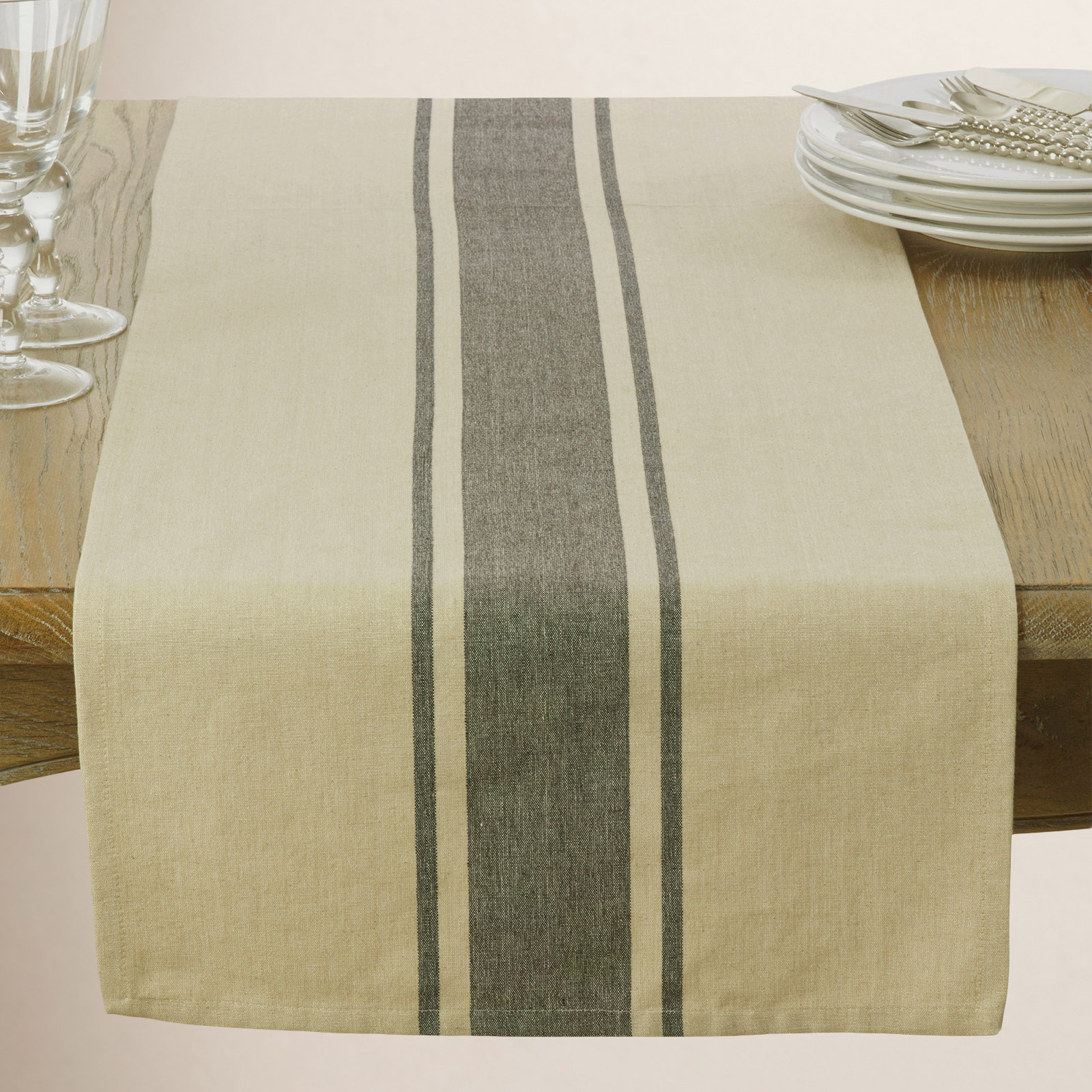Hambrook 108" 100% Cotton Table Runner, 108" x 16"