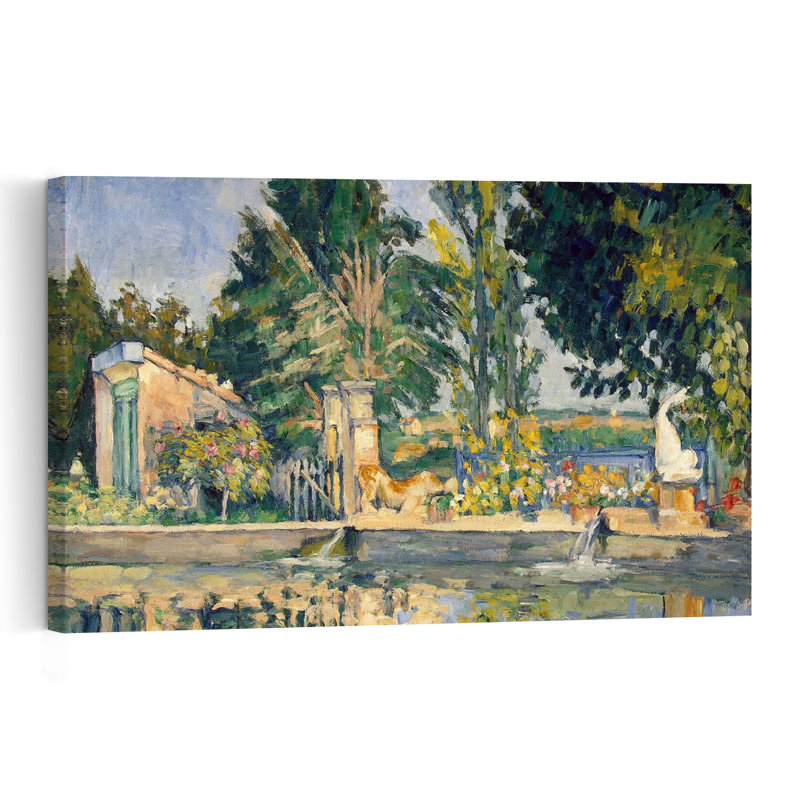 Jas De Bouffan, La Piscine, vers 1876. Estampe d'art mural abstraite d'architecture contemporaine., H 12 po x l 18 po