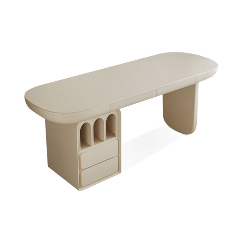 Bureau rectangulaire moderne et simple blanc, 29.53" H*70.87" W*23.62" D, Gauche