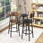 3-Piece Bar Table Set for 2, 2-Tier Round Bistro Dining Table & PU Stools, Counter Height Table-81655759-81655758